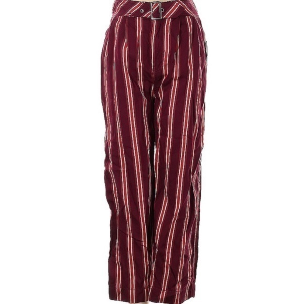 FREE PEOPLE STRIPE HIGH WAISTED PANT